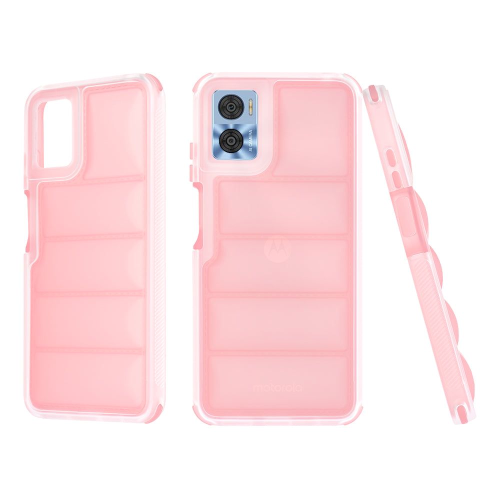 Fodral för Motorola Moto E22i / E22, Techsuit, Wave Shield, Rosa
