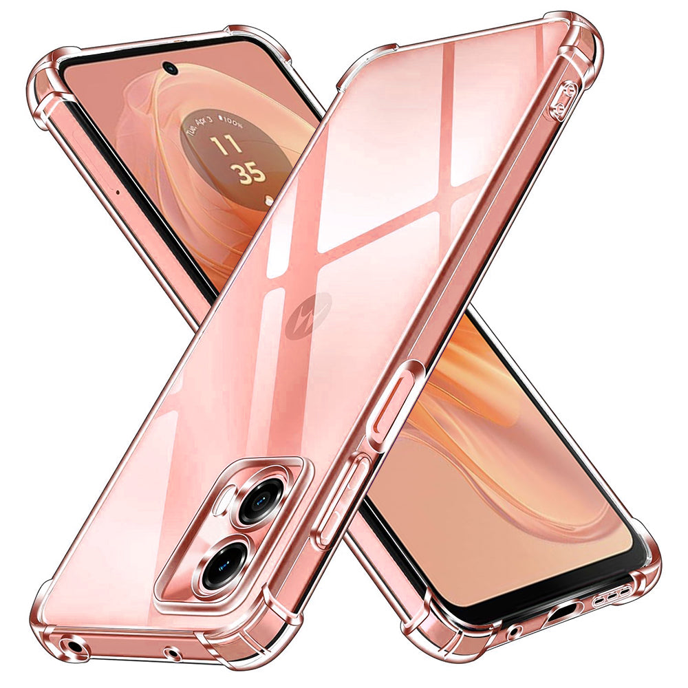 Fodral för Motorola Moto G04s / E14 / G04 / G24, Techsuit, Stötsäker Klar, Transparent