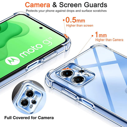 Fodral för Motorola Moto G04s / E14 / G04 / G24, Techsuit, Stötsäker Klar, Transparent