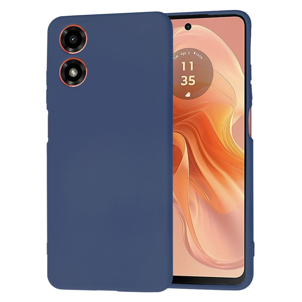 Fodral för Motorola Moto G04s / E14 / G04, Techsuit, SoftFlex, Marinblå