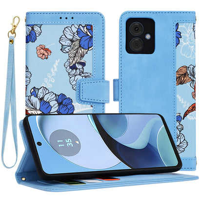 Fodral för Motorola Moto G14, Techsuit, FlipCraft, Blå