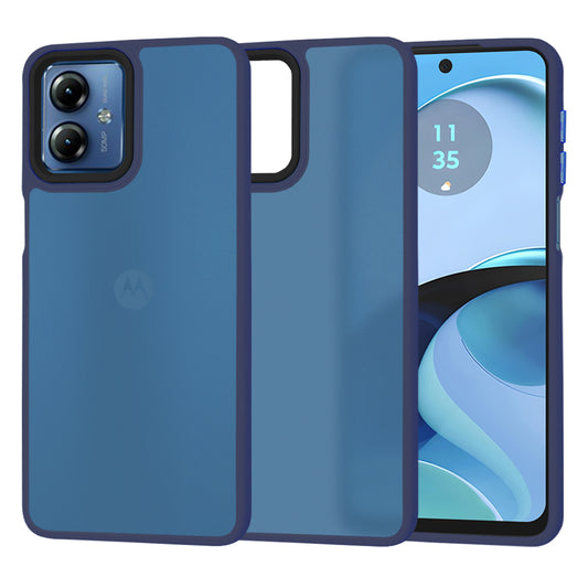 Fodral för Motorola Moto G14, Techsuit, HaloFrost, Marinblå
