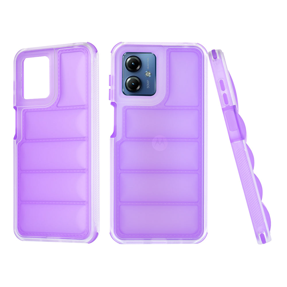 Fodral för Motorola Moto G14, Techsuit, Wave Shield, Lila