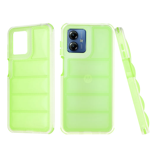 Fodral för Motorola Moto G14, Techsuit, Wave Shield, Grön