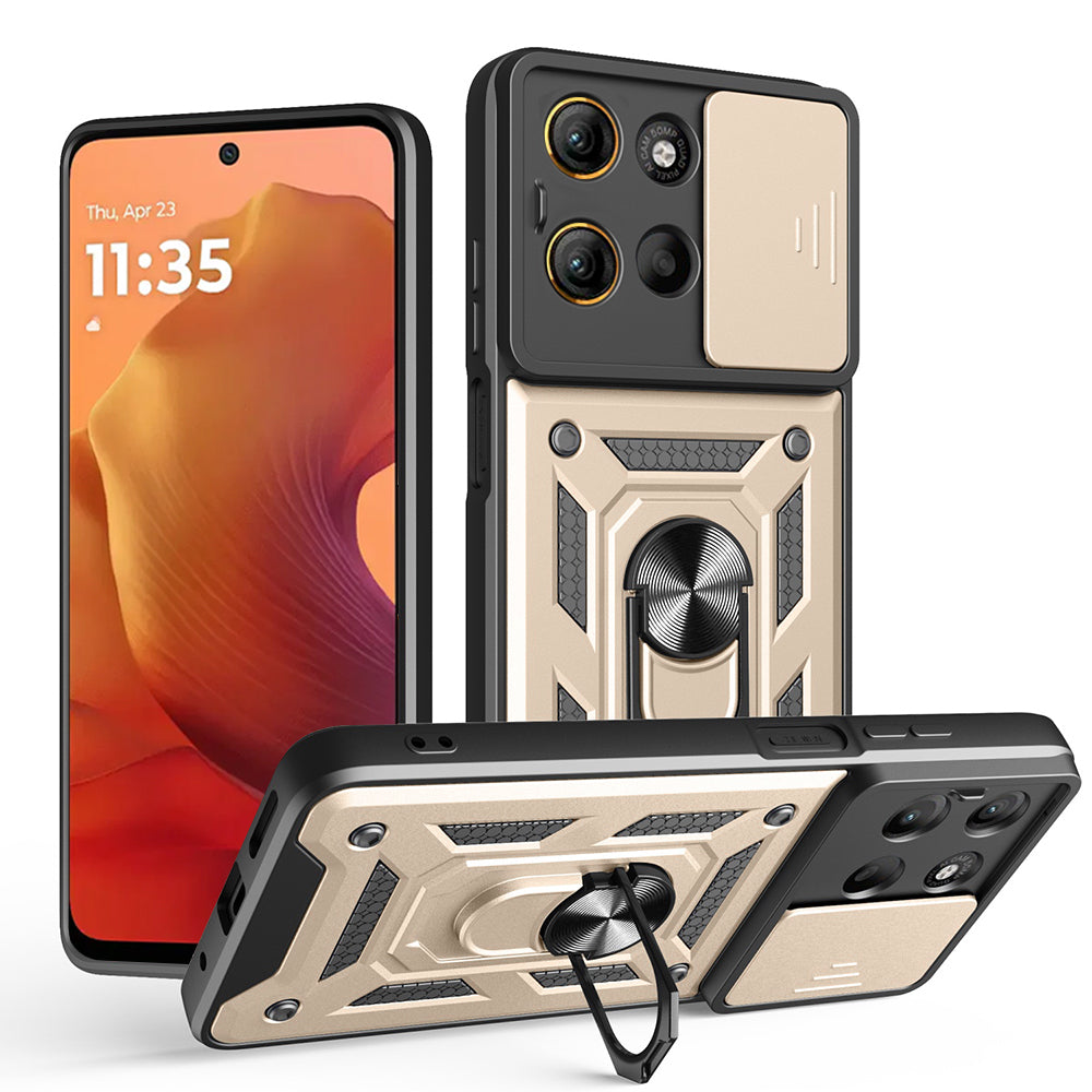 Fodral för Motorola Moto G15 / G15 Power, Techsuit, CamShield, Guld