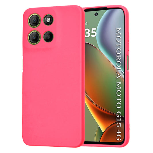 Fodral för Motorola Moto G15 / G15 Power, Techsuit, SoftFlex, Mörkrosa