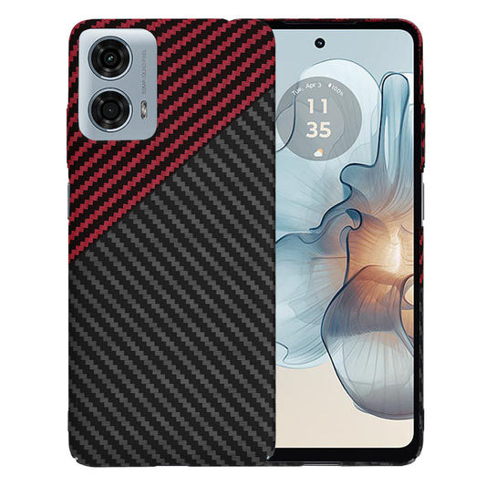 Fodral för Motorola Moto G24 Power, Techsuit, Carbonite FiberShell, Svart Röd