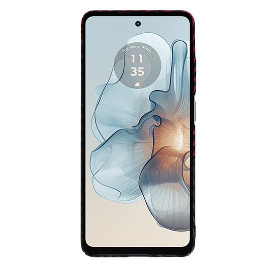 Fodral för Motorola Moto G24 Power, Techsuit, Carbonite FiberShell, Svart Röd