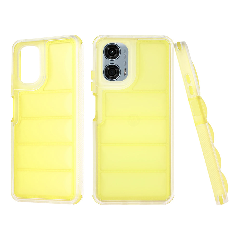 Fodral för Motorola Moto G24 Power, Techsuit, Wave Shield, Gul