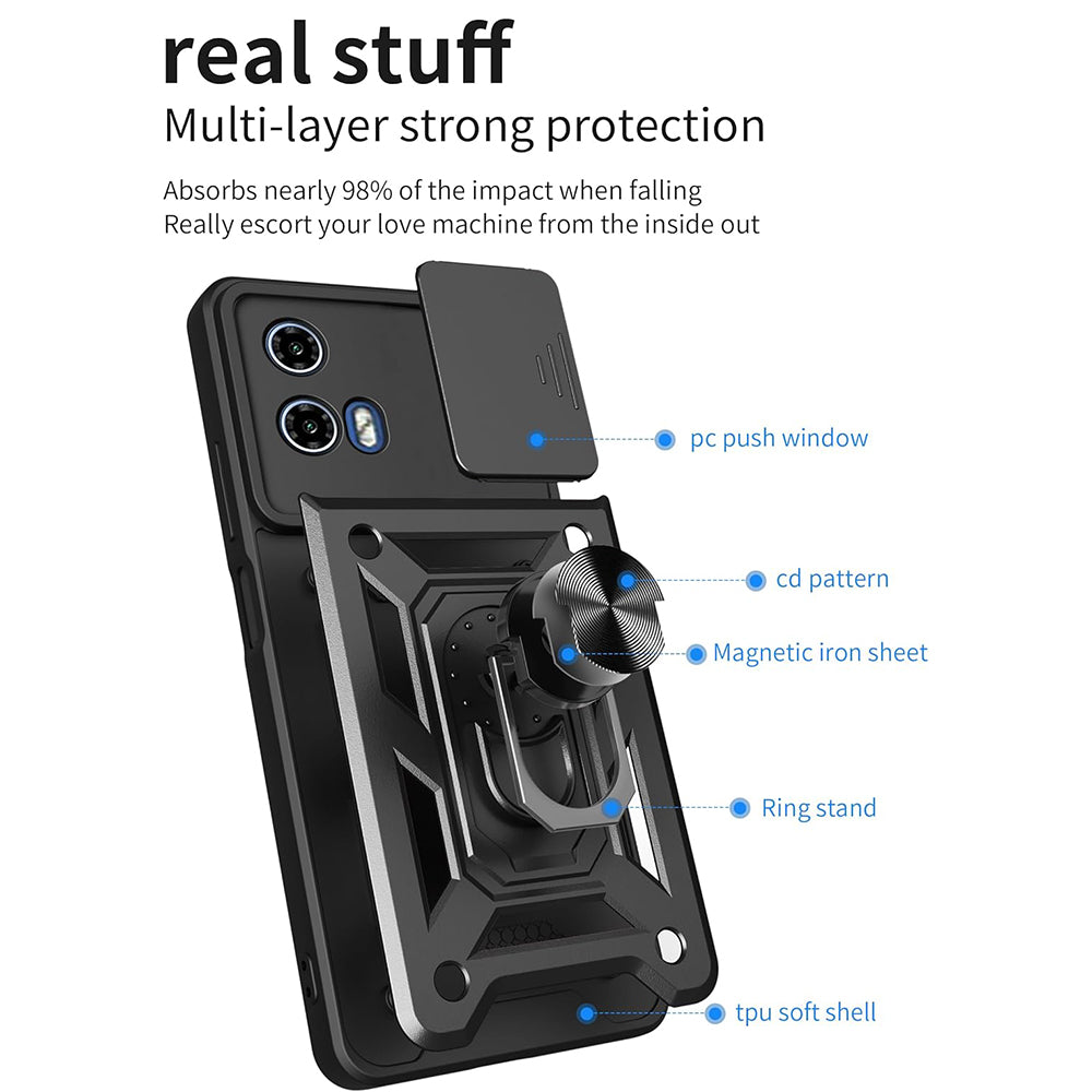 Fodral för Motorola Moto G31 / G41, Techsuit, CamShield, Svart