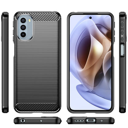 Fodral för Motorola Moto G31 / G41, Techsuit, Kolfiber, Svart