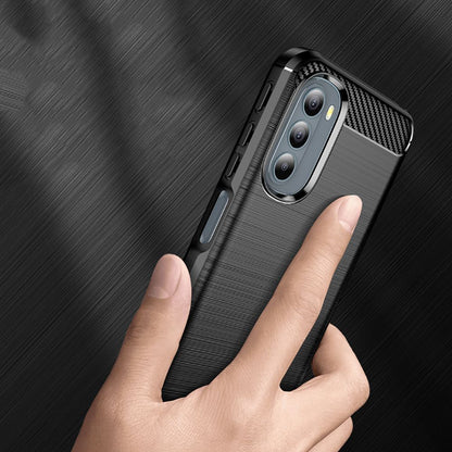 Fodral för Motorola Moto G31 / G41, Techsuit, Kolfiber, Svart