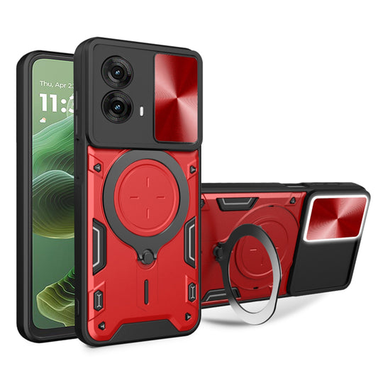 Fodral för Motorola Moto G35, Techsuit, CamGuard Pro, Röd