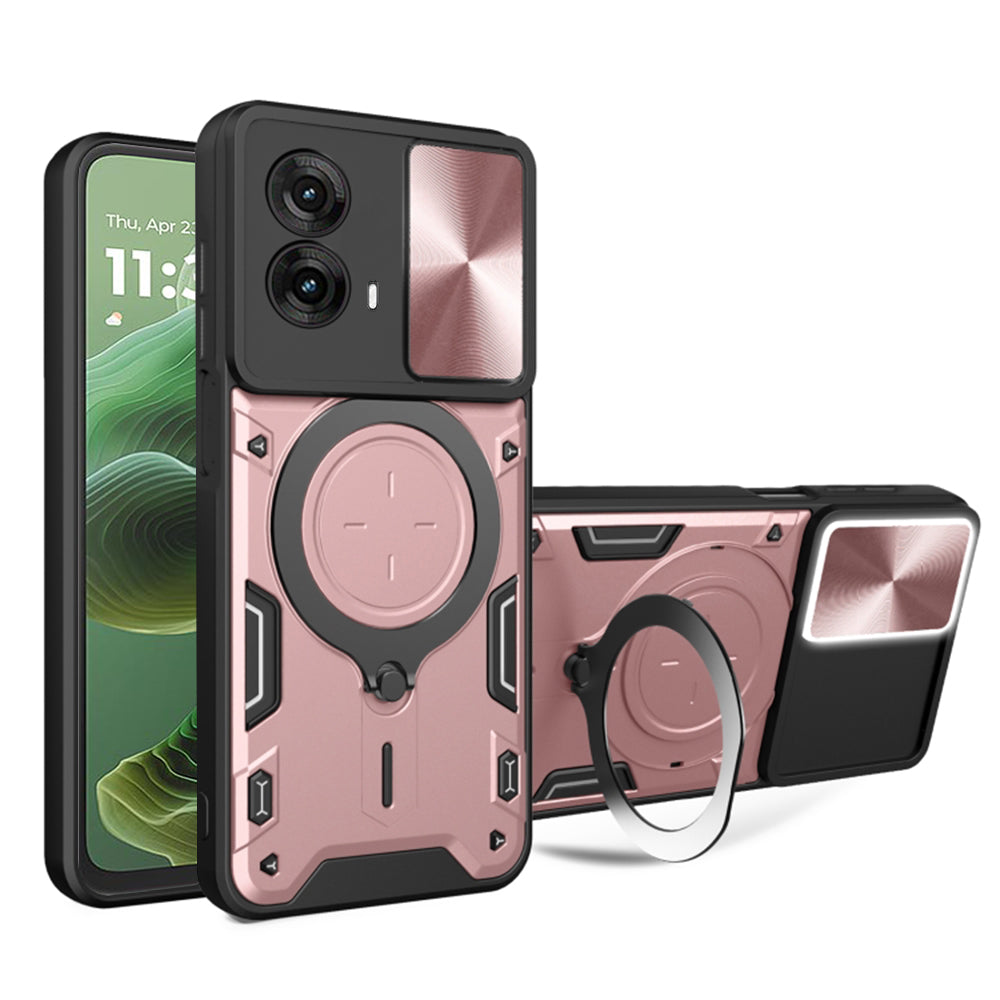 Fodral för Motorola Moto G35, Techsuit, CamGuard Pro, Roséguld