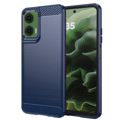 Fodral för Motorola Moto G35, Techsuit, Kolfiber, Blå