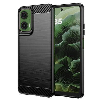 Fodral för Motorola Moto G35, Techsuit, Kolfiber, Svart