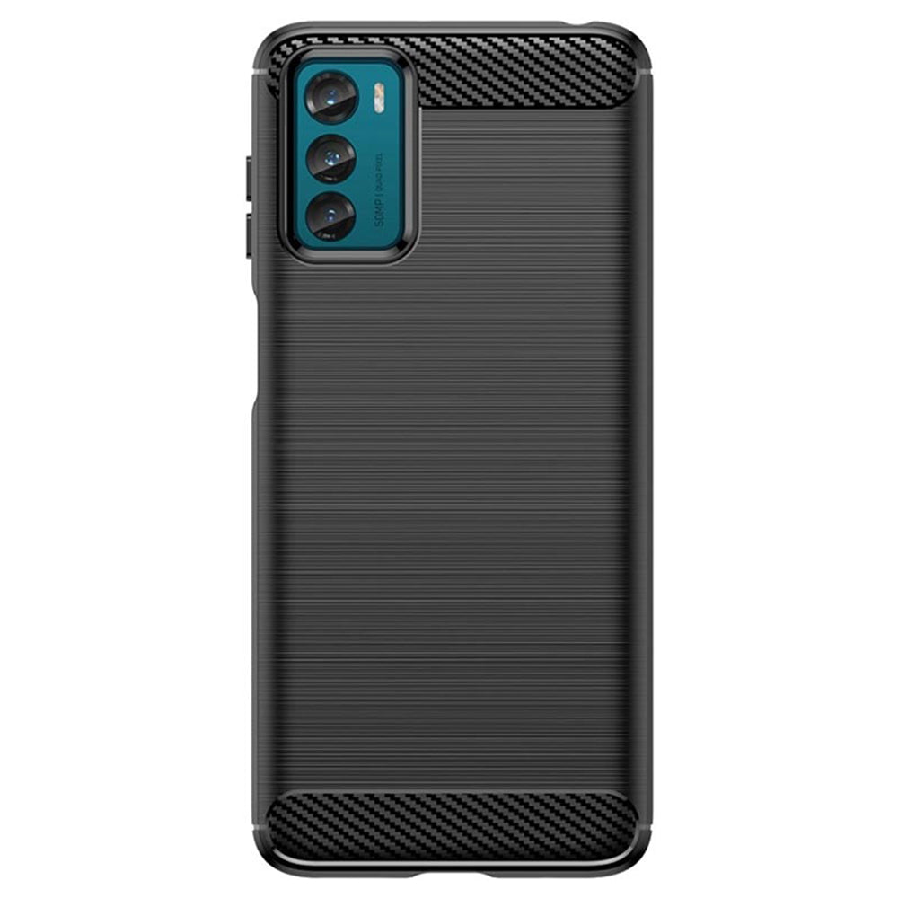 Fodral för Motorola Moto G42, Techsuit, Kolfiber, Svart