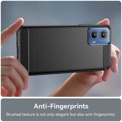 Fodral för Motorola Moto G45 / G34, Techsuit, Kolfiber, Svart