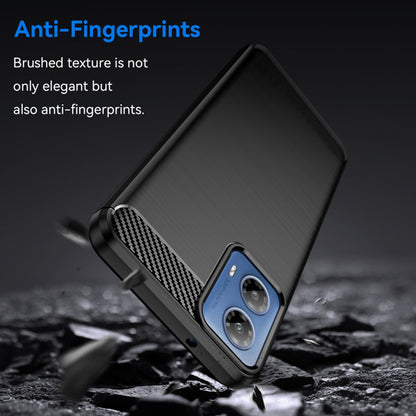 Fodral för Motorola Moto G45 / G34, Techsuit, Kolfiber, Svart