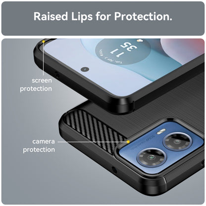 Fodral för Motorola Moto G45 / G34, Techsuit, Kolfiber, Svart