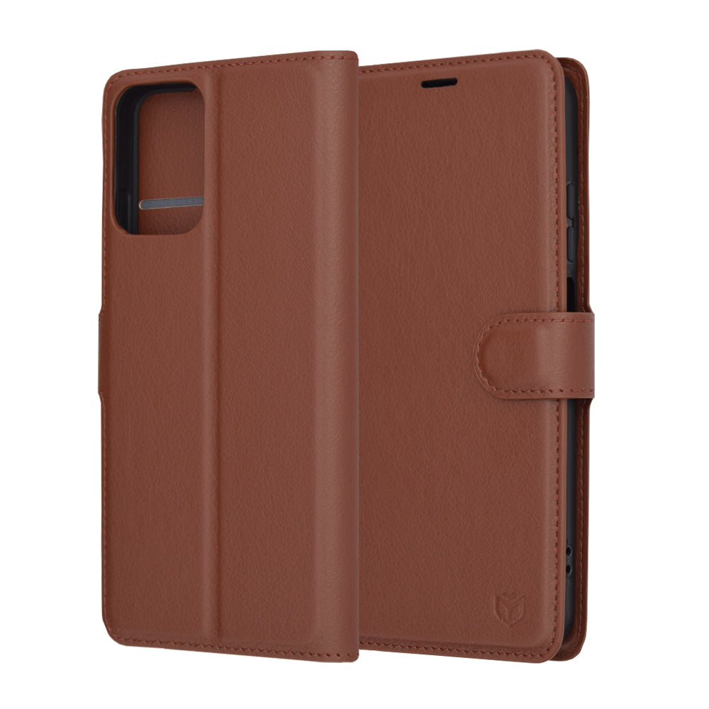 Fodral för Motorola Moto G45 / G34, Techsuit, Leather Folio, Brun