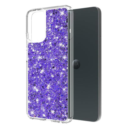 Fodral för Motorola Moto G45 / G34, Techsuit, Glittrande Glitter, Lila