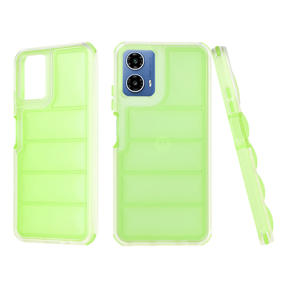Fodral för Motorola Moto G45 / G34, Techsuit, Wave Shield, Grön