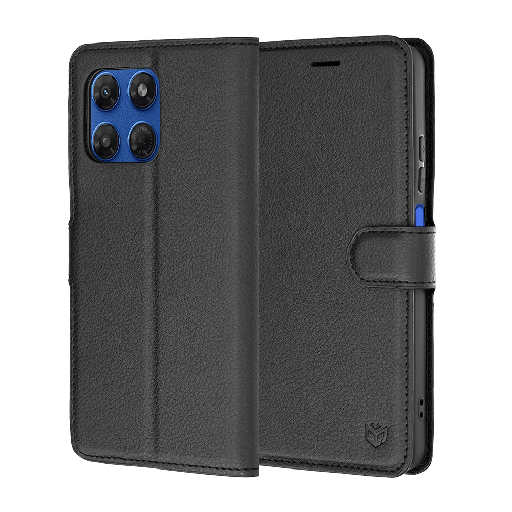 Fodral för Motorola Moto G47 / G37 Power / G37, Techsuit, Läderfolio, Svart