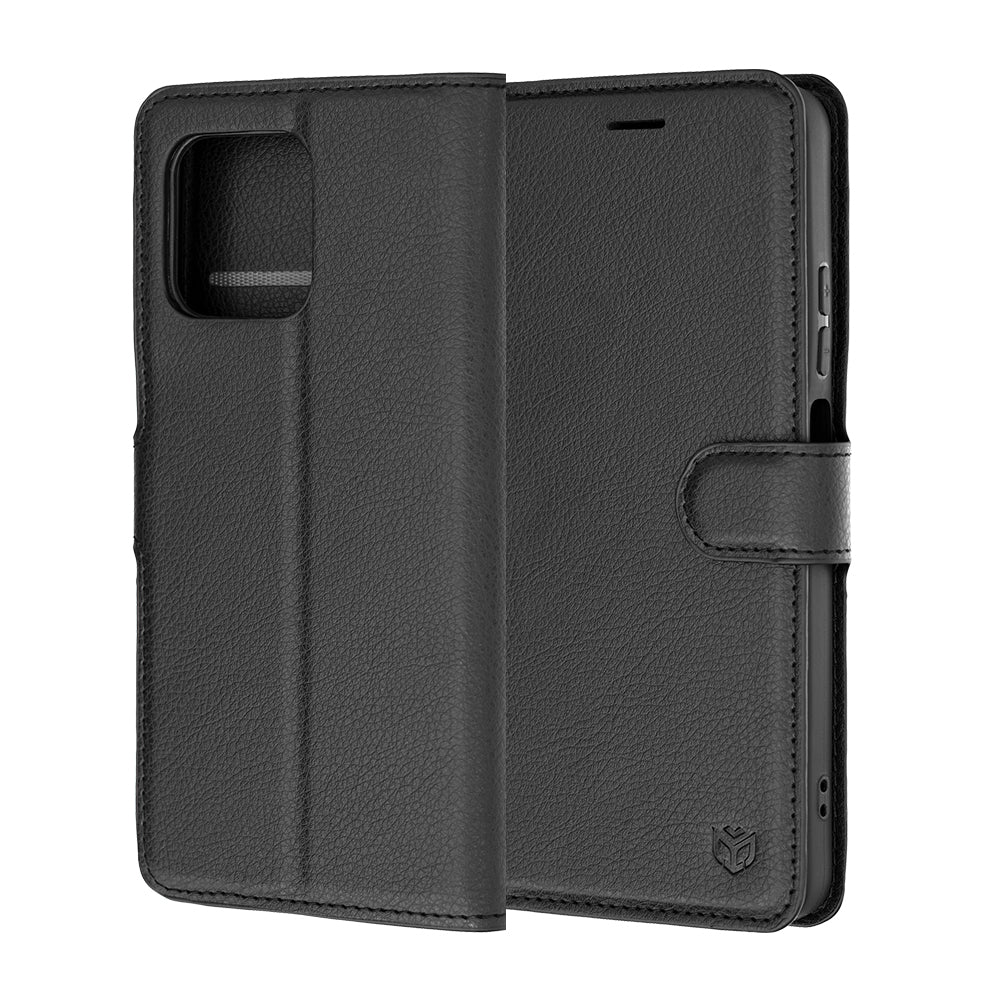 Fodral för Motorola Moto G47 / G37 Power / G37, Techsuit, Läderfolio, Svart