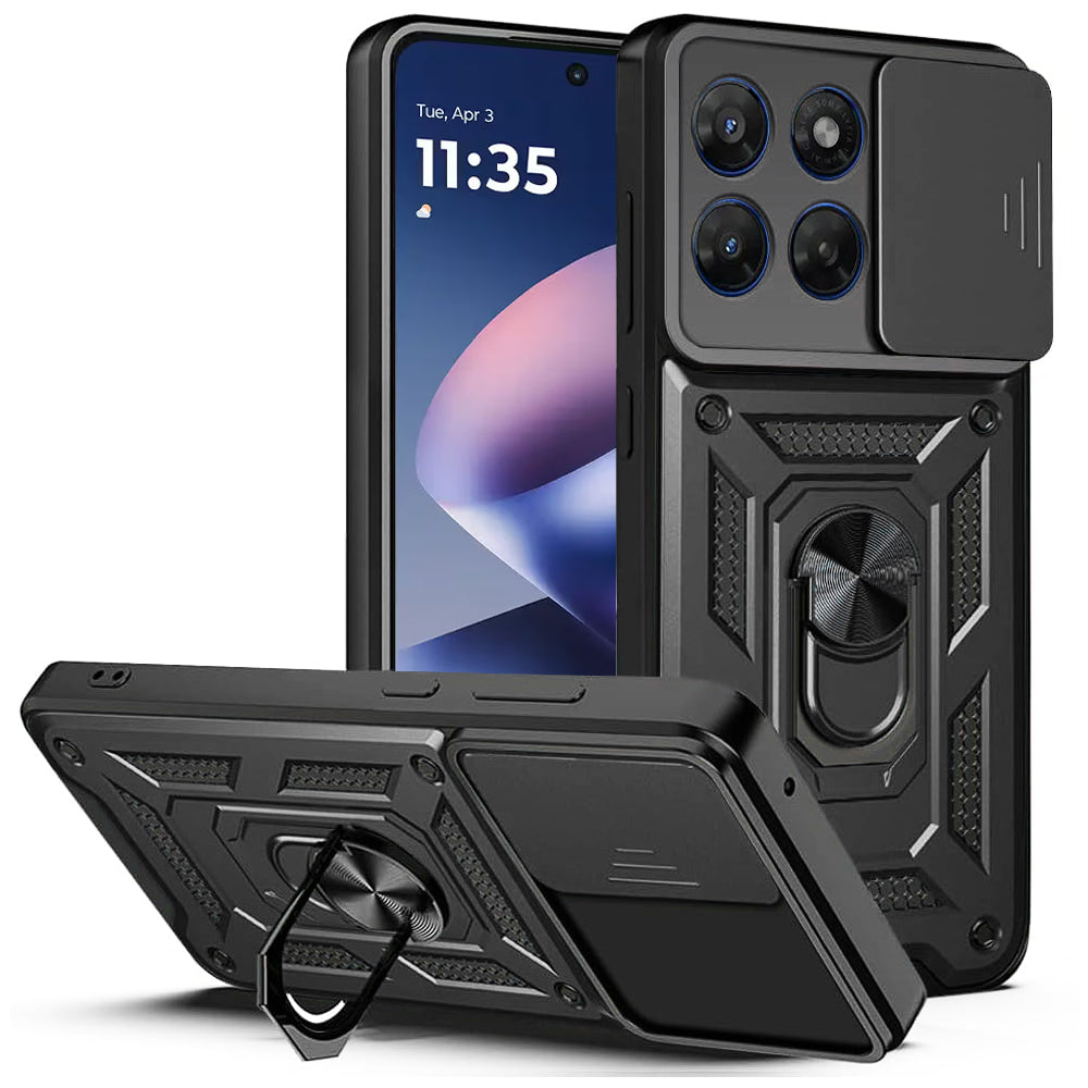 Fodral för Motorola Moto G47 / G37, Techsuit, CamShield, Svart