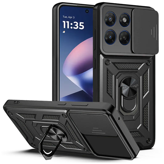 Fodral för Motorola Moto G47 / G37, Techsuit, CamShield, Svart