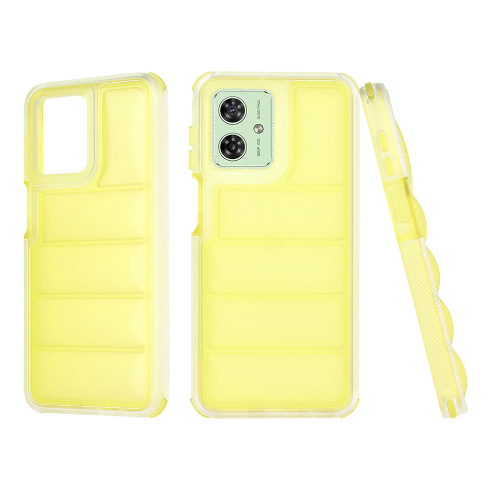 Fodral för Motorola Moto G54, Techsuit, Wave Shield, Gul