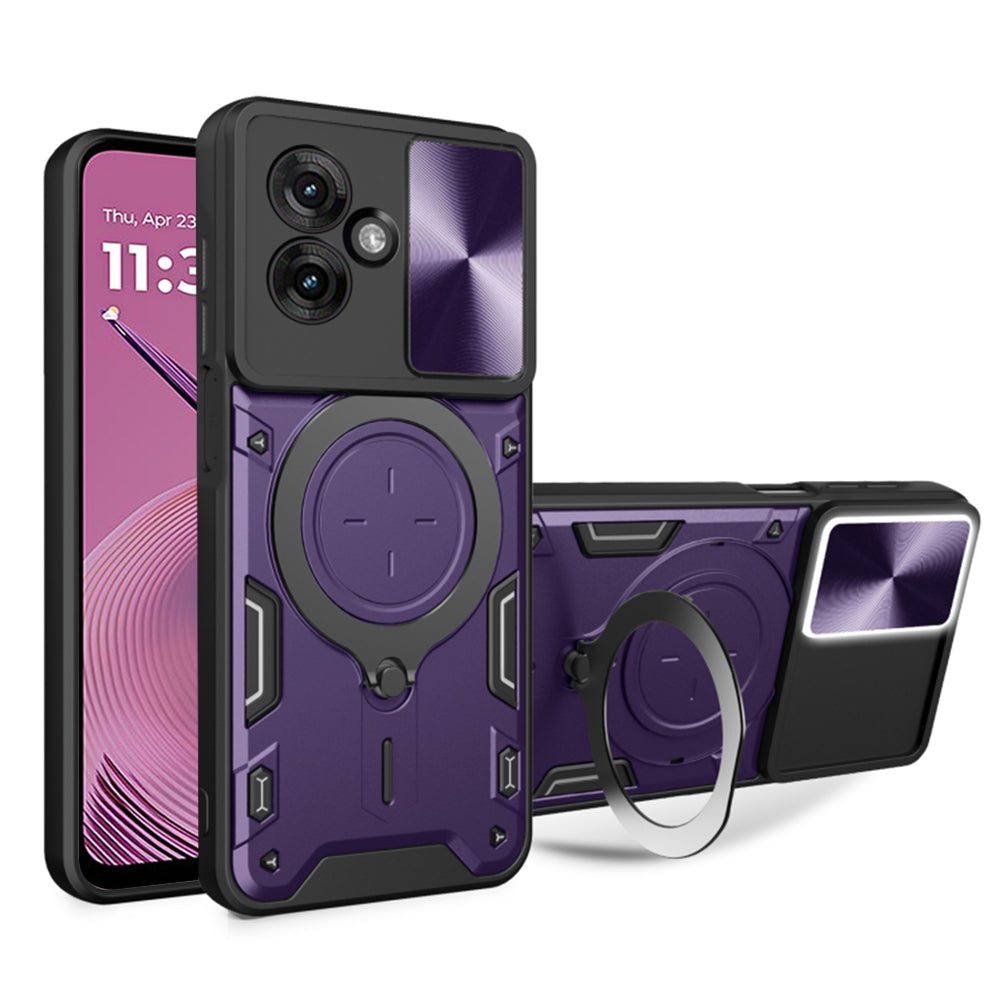 Fodral för Motorola Moto G55, Techsuit, CamGuard Pro, Lila