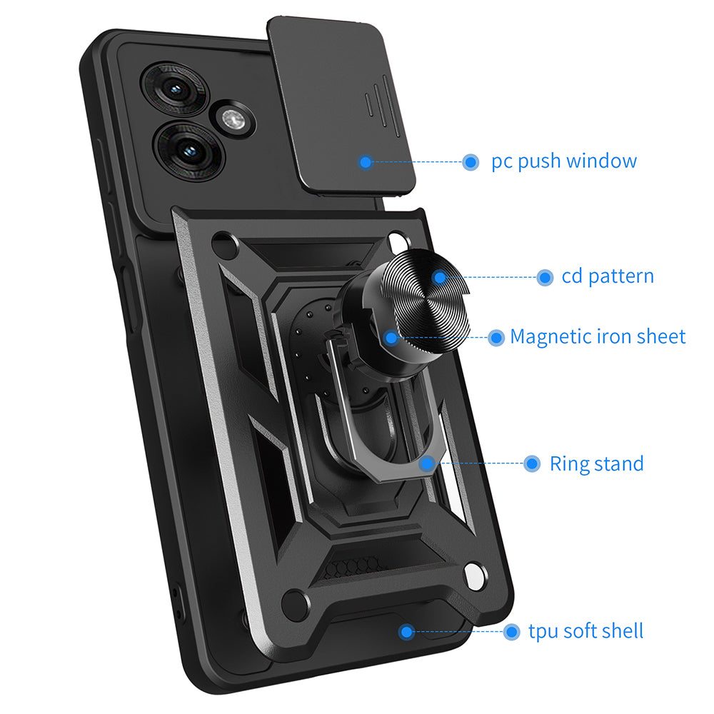 Fodral för Motorola Moto G55, Techsuit, CamShield, Svart