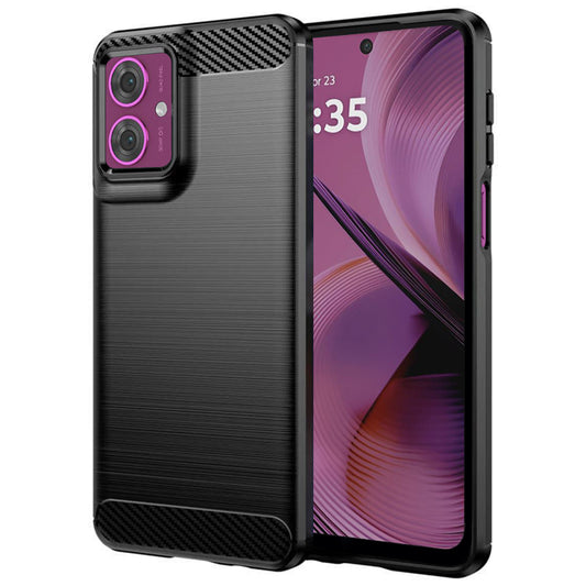Mobilskal för Motorola Moto G55, Techsuit, Kolfiber, Svart