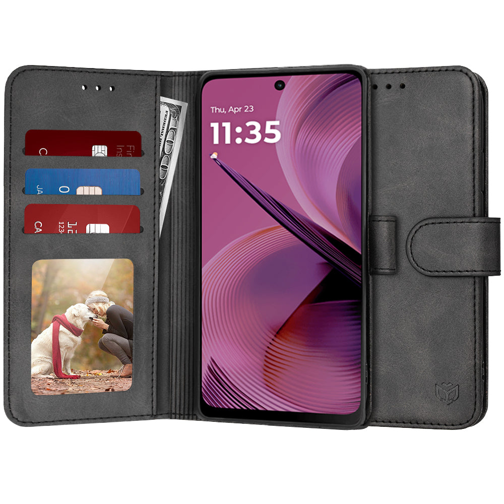 Fodral för Motorola Moto G55, Techsuit, Diary Book, Svart