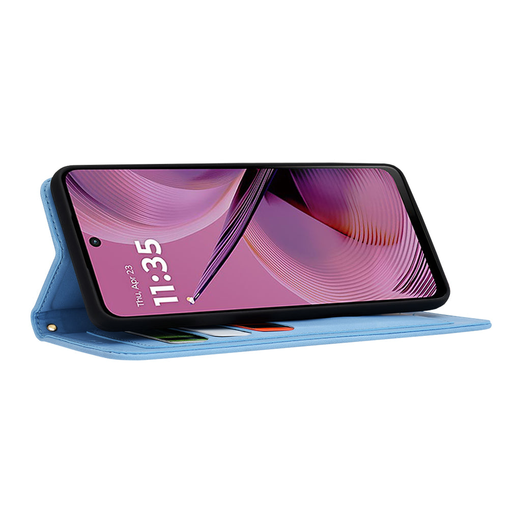Fodral för Motorola Moto G55, Techsuit, FlipCraft, Blå