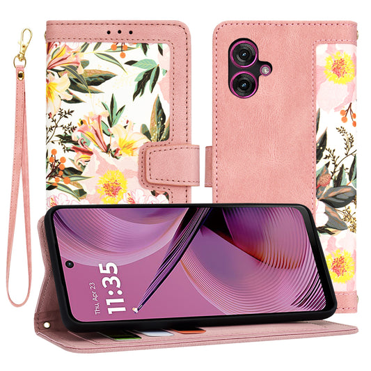 Fodral för Motorola Moto G55, Techsuit, FlipCraft, Rosa