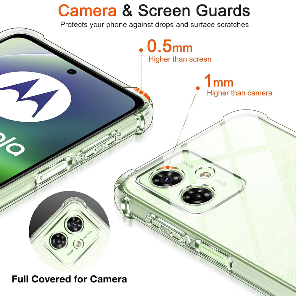 Fodral för Motorola Moto G55, Techsuit, Stötsäker Klar, Transparent