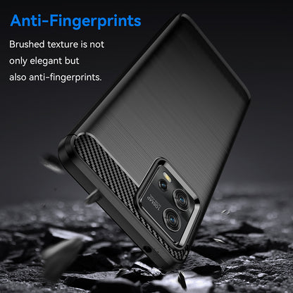 Fodral för Motorola Moto G72, Techsuit, Kolfiber, Svart