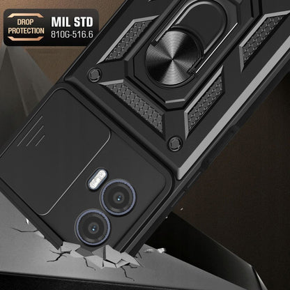 Fodral för Motorola Moto G73, Techsuit, CamShield, Svart