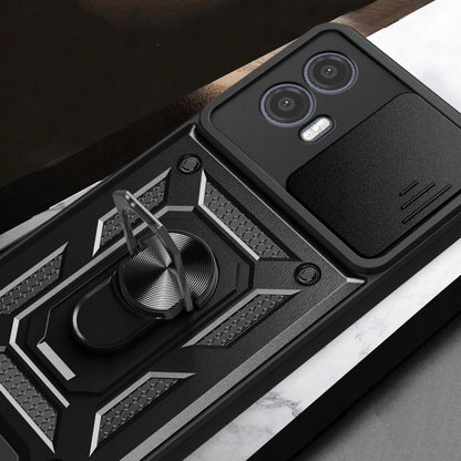 Fodral för Motorola Moto G73, Techsuit, CamShield, Svart