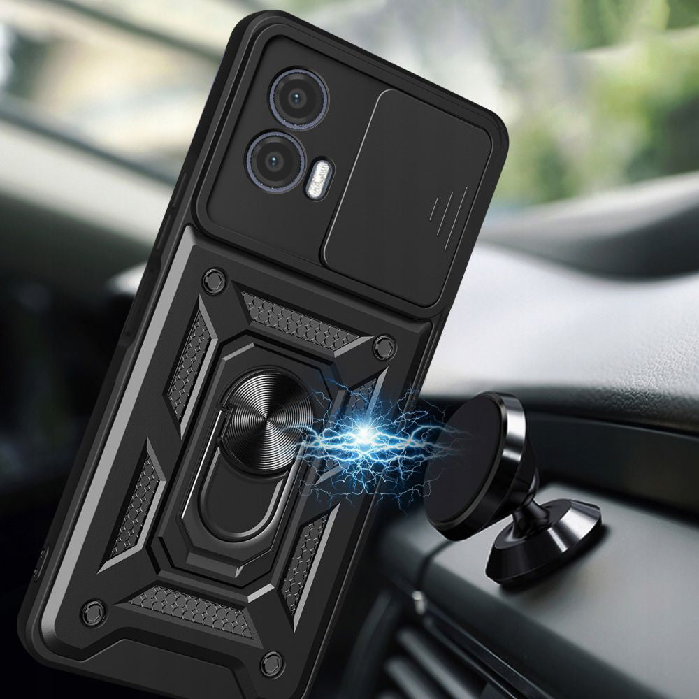 Fodral för Motorola Moto G73, Techsuit, CamShield, Svart