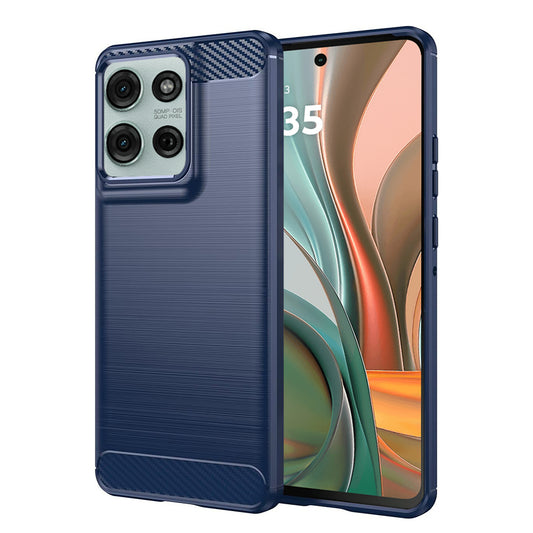 Fodral för Motorola Moto G75, Techsuit, Kolfiber, Blå