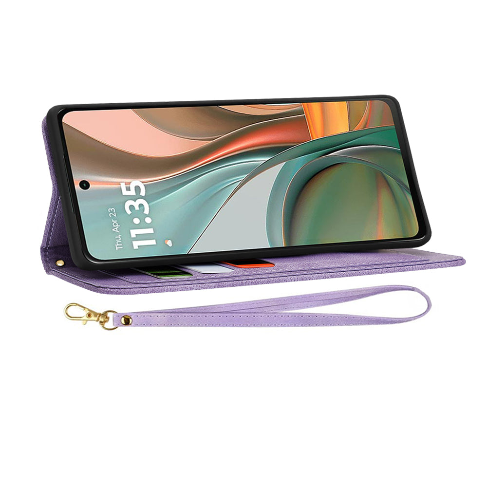 Fodral för Motorola Moto G75, Techsuit, FlipCraft, Lila