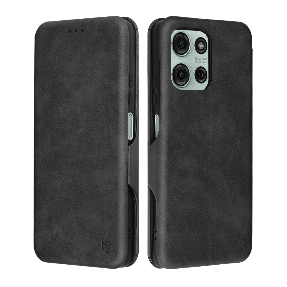 Fodral för Motorola Moto G75, Techsuit, Safe Wallet Plus, Svart