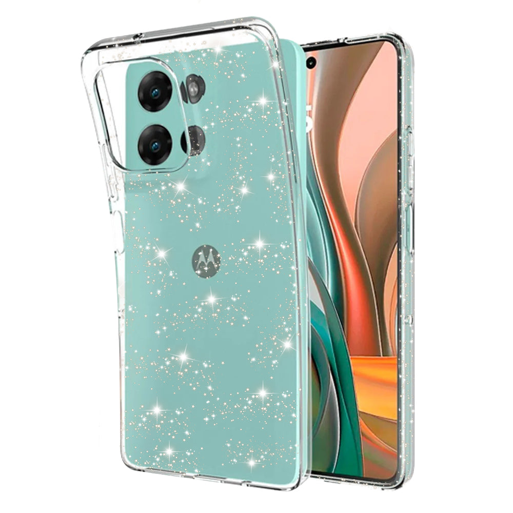 Fodral för Motorola Moto G75, Techsuit, SparkleSkin, Transparent