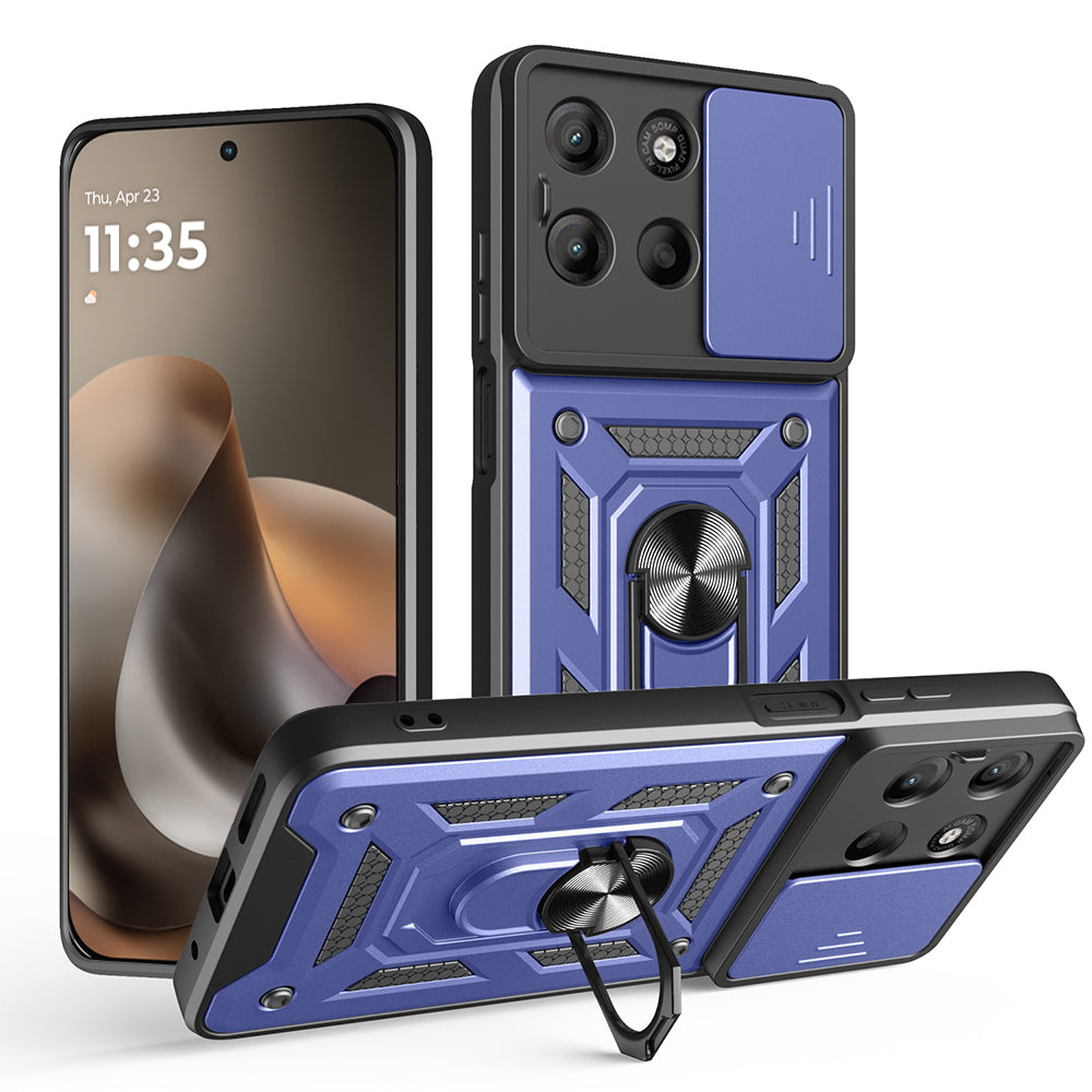 Skyddsfodral för Motorola Moto G77 / G67, Techsuit, CamShield, Blå