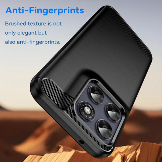 Skyddsfodral för Motorola Moto G77 / G67, Techsuit, Kolfiber, Svart