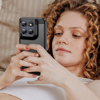 Case for Motorola Moto G77 / G67, Techsuit, Carbon, Black